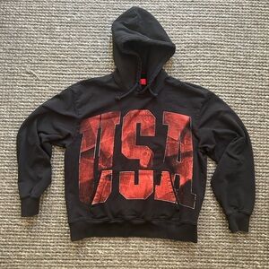 424 on Fairfax 2019 Black and Red USA Hoodie - Ovesized & Heavyweight